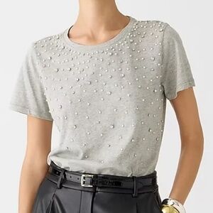 Rhinestone and Pearl Tee by J.Crew